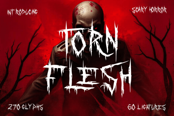 Torn Flesh: A Distressed Display Font for Bold Editorial Horror Themes