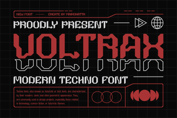 Voltrax: A Modern Techno Font for Bold Handmade Branding